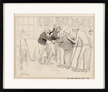 CLARE A. BRIGGS (1875-1930) The nine-and-a-half tee. [CARTOONS / GOLF]